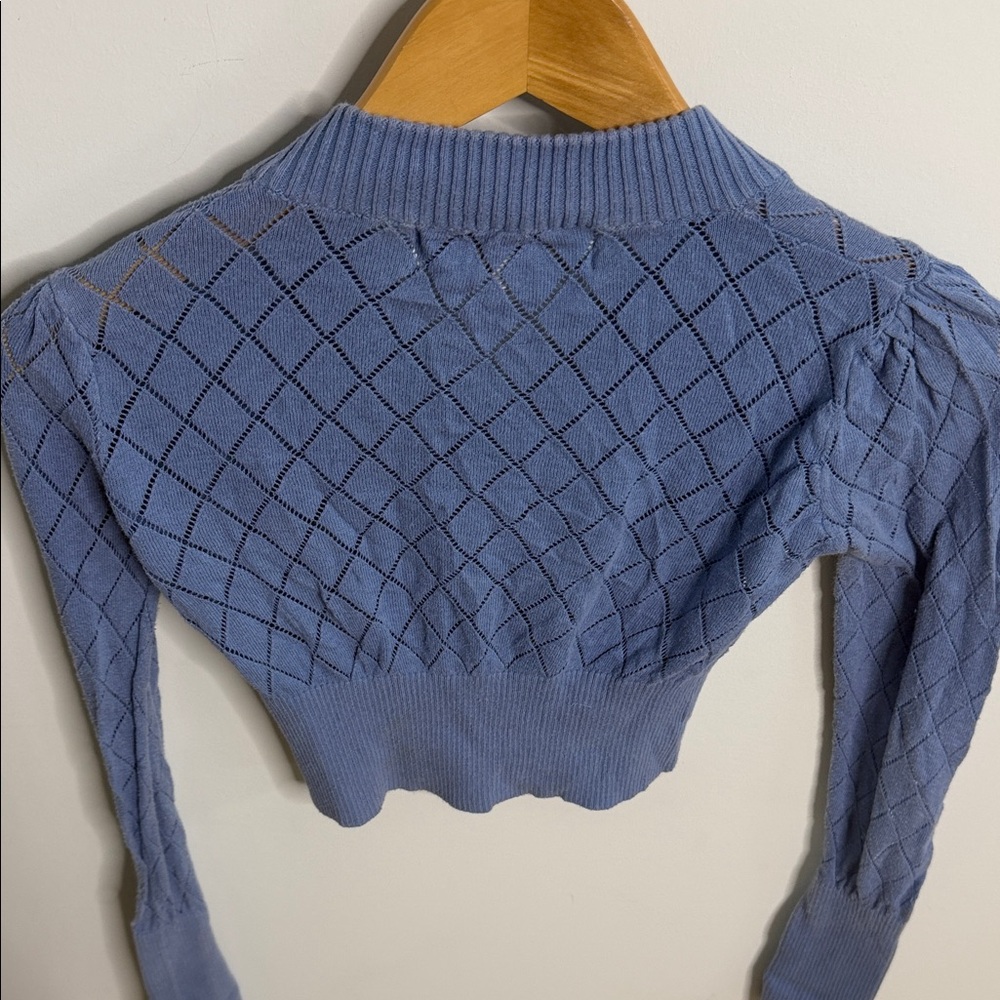 Costa Blanca Diamond Knit Blue Cardigan - Picture 3 of 5